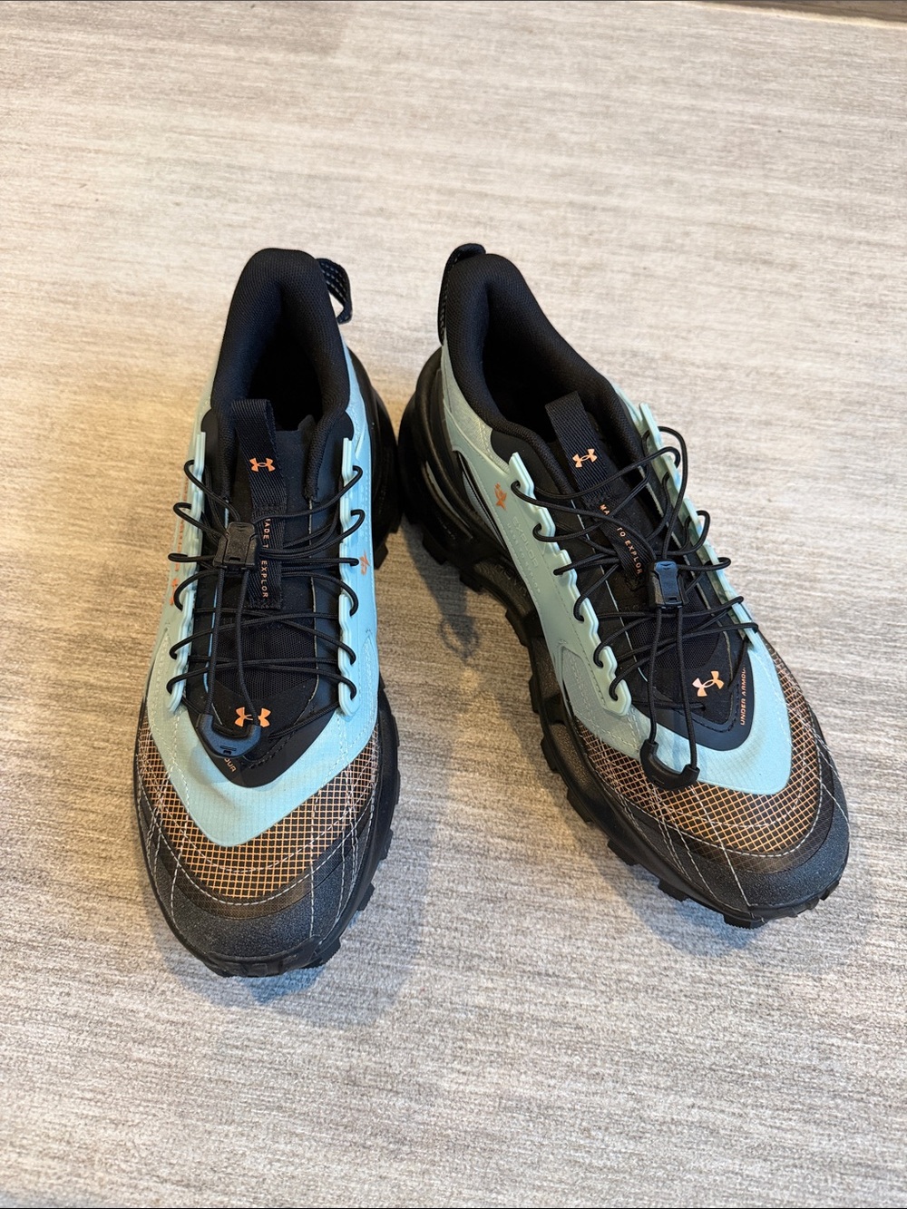 Under Armour Men’s Trail Running Shoes - Mint & Black with Brown Accents